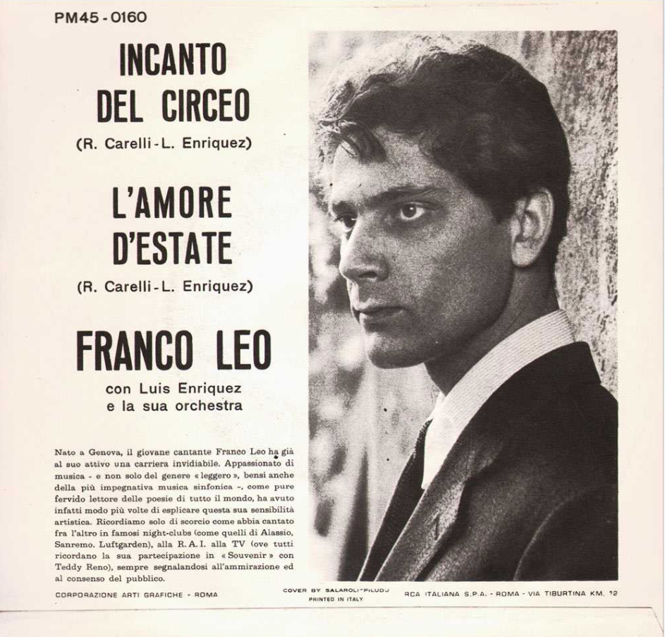 Incanto del Circeo. Franco Leo Musica di Luis Bacalov Testo di Rodolfo Carelli
